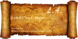 Lukácsi Anna névjegykártya