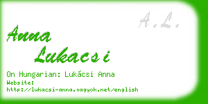 anna lukacsi business card